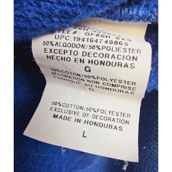 Champion Sweatshirt Men's Large Blue Chest Spellout Logo‎ Pullover Sweater - Picture 7 of 8